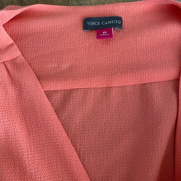 Vince Camuto Pink V-Neck Blouse - Picture 2 of 5